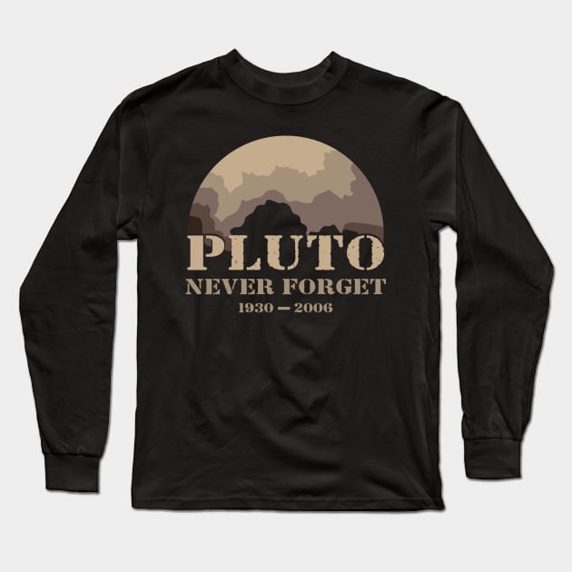 Pluto Never Forget 1930-2006 Funny Science Long Sleeve T-Shirt by Tesszero